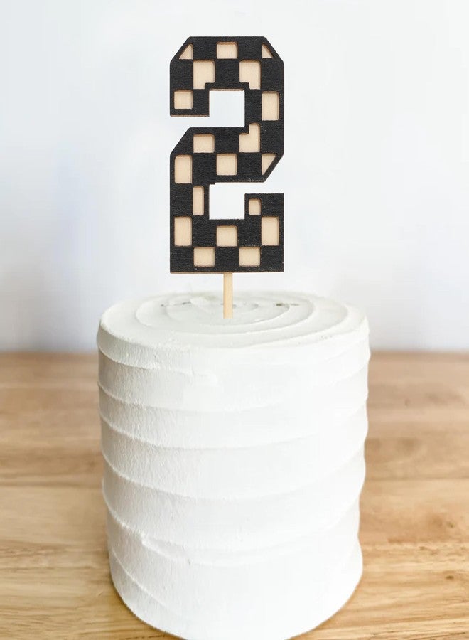 UOAOU Two Fast Race Car Birthday Cake Topper - Racing 2nd Birthday Decorations, Vintage Race Car Wooden Topper, Sports Theme Cake Smashing Prop, Racing Birthday Party Supplies（Two Fast） - Image 5